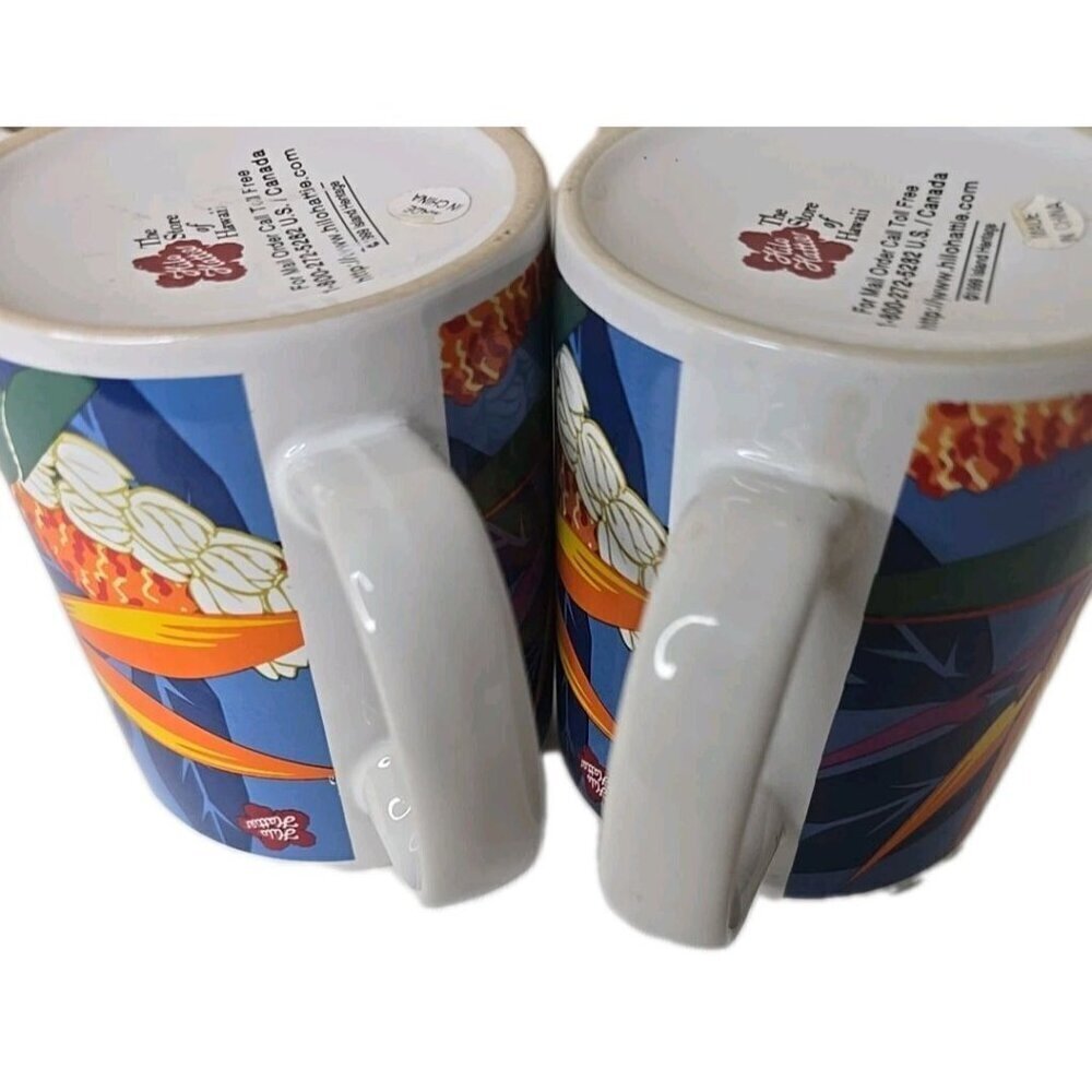 Hilo Hattie Island Heritage 1999 Set of 2 Bird of Paradise Flower Mugs Cups - Picture 6 of 10